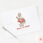 Geboren in bake ronde sticker (Envelop)