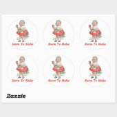 Geboren in bake ronde sticker (Vel)