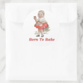 Geboren in bake ronde sticker (Tas)