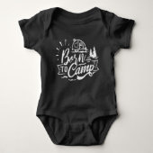 Geboren in Camp Typography Unisex | Lichtgrijs Romper (Voorkant)