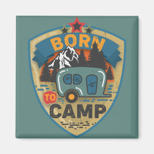 Geboren in Camp Word Art Large Magnet Magneet