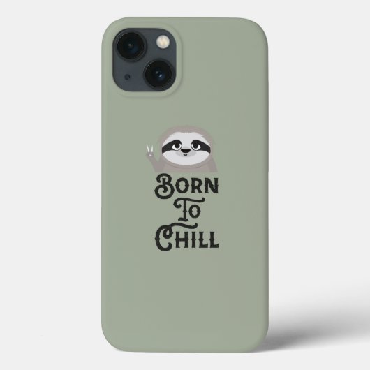 Geboren in Chill Sloth Funny Case-Mate iPhone Case (Achterkant)