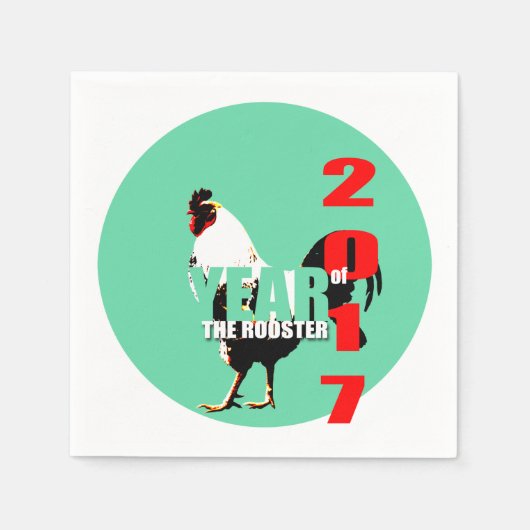 Geboren in Chinese Haan Jaar 2017 Verjaardag PPN Servetten (Voorkant)