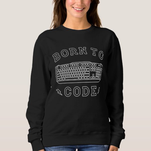 Geboren in Code Software Engineer Developer Trui (Voorkant)