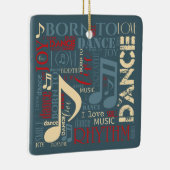Geboren in Dance Blue/Red/Gold ID277 Keramisch Ornament (Rechts)