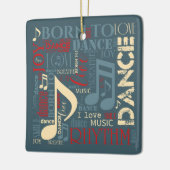 Geboren in Dance Blue/Red/Gold ID277 Keramisch Ornament (Links)