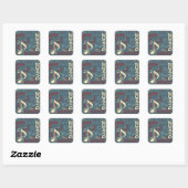 Geboren in Dance Blue/Red/Gold ID277 Vierkante Sticker (Vel)