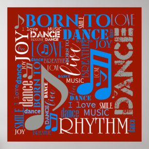Geboren in Dance Blue/White/Any Color ID277 Poster