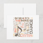 Geboren in Dance Brown ID277 Briefkaart (Voorkant / Achterkant)