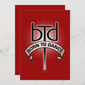 Geboren in Dance Party Invitation Kaart (Voorkant / Achterkant)