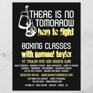 Geboren in de gevechten, boxing Club, boxing Train Flyer