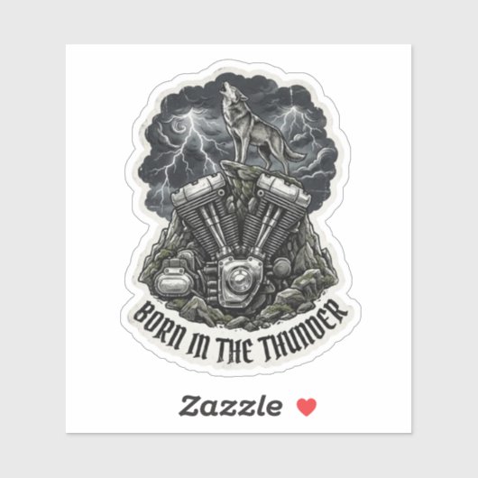 Geboren in de Thunder Wolf Engine Sticker (Vel)