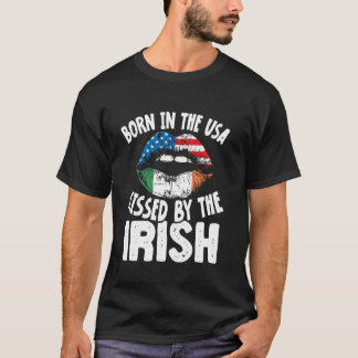 Geboren in de VS gekust door de Ieren T-shirt