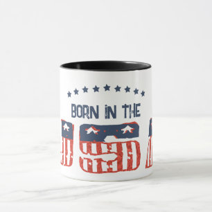 Geboren in de VS Grunge versie patriottische mok