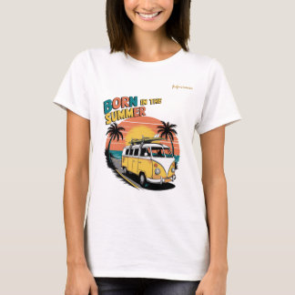 Geboren in de zomer t-shirt