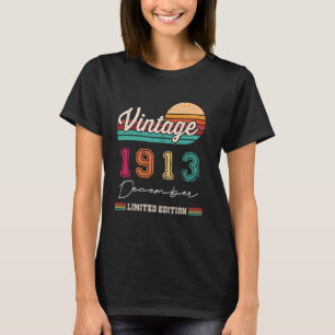 Geboren in december 1913 Happy Birthday 111 Y T-shirt