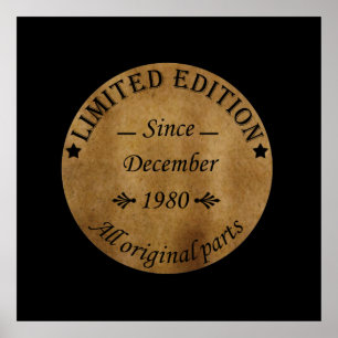 geboren in december 1980 klassieke rustic poster