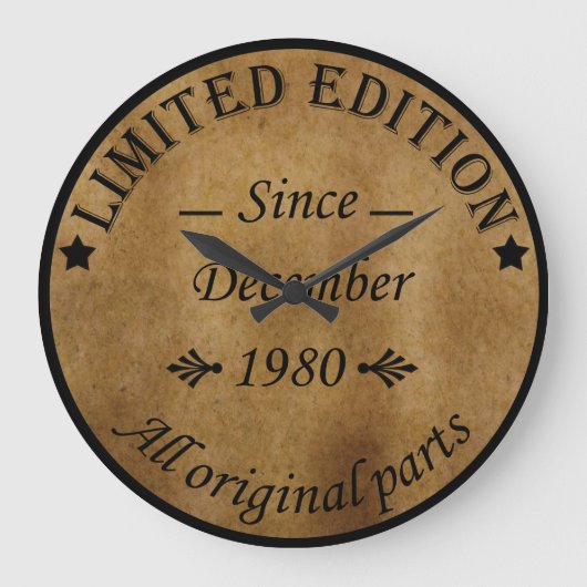 geboren in december 1980 verjaardag grote klok (Voorkant)