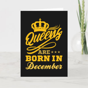 GEBOREN IN DECEMBER Birthday Queen Women Girls Kaart