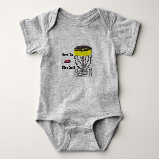Geboren in Disc Golf baby onsie-lichaamspak Romper (Voorkant)