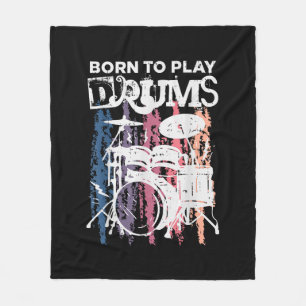 Geboren in Drums Drumming Rock Music Band Drumme Fleece Deken