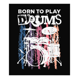 Geboren in Drums Drumming Rock Music Band Drumme Foto Afdruk