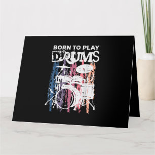 Geboren in Drums Drumming Rock Music Band Drumme Kaart
