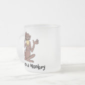 Geboren in een aap matglas koffiemok (Voorkant links)