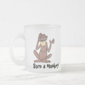 Geboren in een aap matglas koffiemok (Links)
