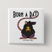Geboren in een Rat Vierkante Button 5,1 Cm (Voorkant)
