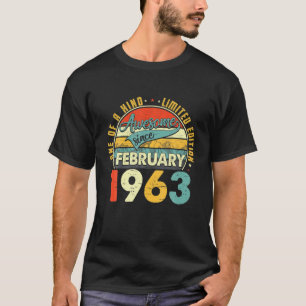 Geboren in februari 1963 59th Birthday Gift Retro  T-shirt