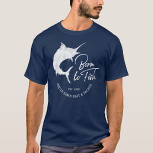 Geboren in Fish Marlin Custom Vist Business T-shirt