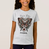 Geboren in Flutter Boho Grijs T-shirt (Voorkant)