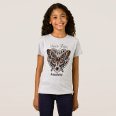 Geboren in Flutter Boho Grijs T-shirt (Voorkant volledig)