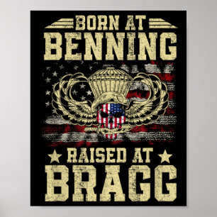 Geboren in Ft Benning Raised Fort Bragg Airborne V Poster