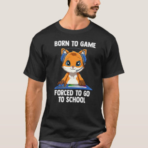 Geboren in game Video Gamer Fox Computer Gaming T-shirt