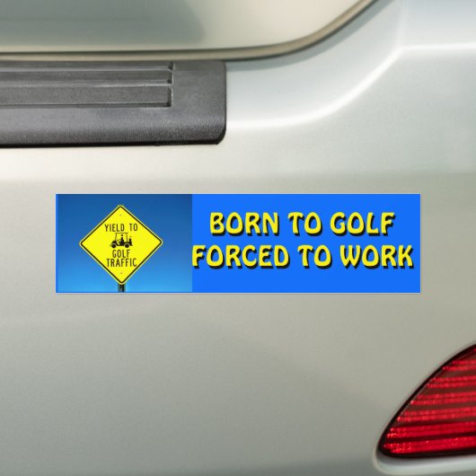 Geboren in Golf Not Work - Golf Cart Bumpersticker (Op auto)