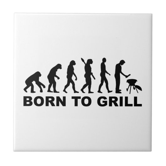 Geboren in Grill Evolution Tegeltje (Voorkant)