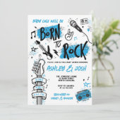 Geboren in het Baby shower van Rock Boy Kaart (Staand voorkant)