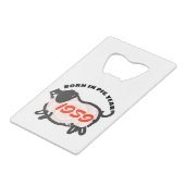 Geboren in het Chinese varkensjaar 1959 Kaart fles Kredietkaart Flessenopener (Voorkant Gekanteld)