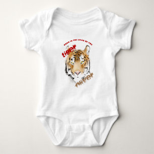 Geboren in het jaar Tiger Waterverf 2022 New Baby Romper