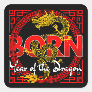 Geboren in het jaar van de Draak  Vierkante Sticker