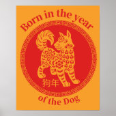 Geboren in het jaar van de Hond - Chinese Zodiac Poster (Voorkant)