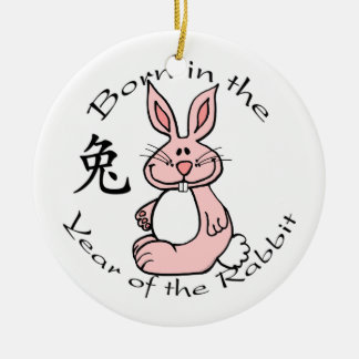 Geboren in het Jaar van de Konijnensieraad Keramisch Ornament
