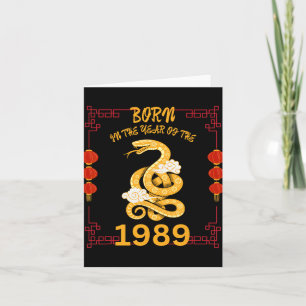 Geboren in het jaar van de slang 1989 Chinees Nieu Kaart