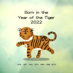 Geboren in het Jaar van de Tijger 2022 Chinese Zod Raamsticker