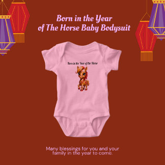Geboren in het Jaar van het Paard Baby Bodysuit