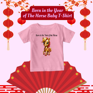 Geboren in het jaar van het paard baby T-shirt
