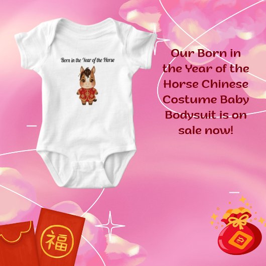 Geboren in het jaar van het paard Chinese kleding Romper