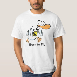 Geboren in het Shirt van de Fly Aviation Cartoon